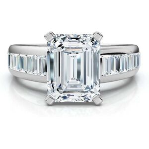 Moissanite Engagement Ring Solid 925 Silver Eternity Diamonds 5 CT